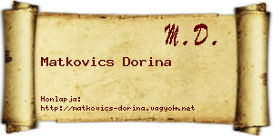 Matkovics Dorina névjegykártya