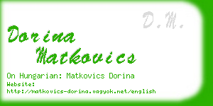 dorina matkovics business card